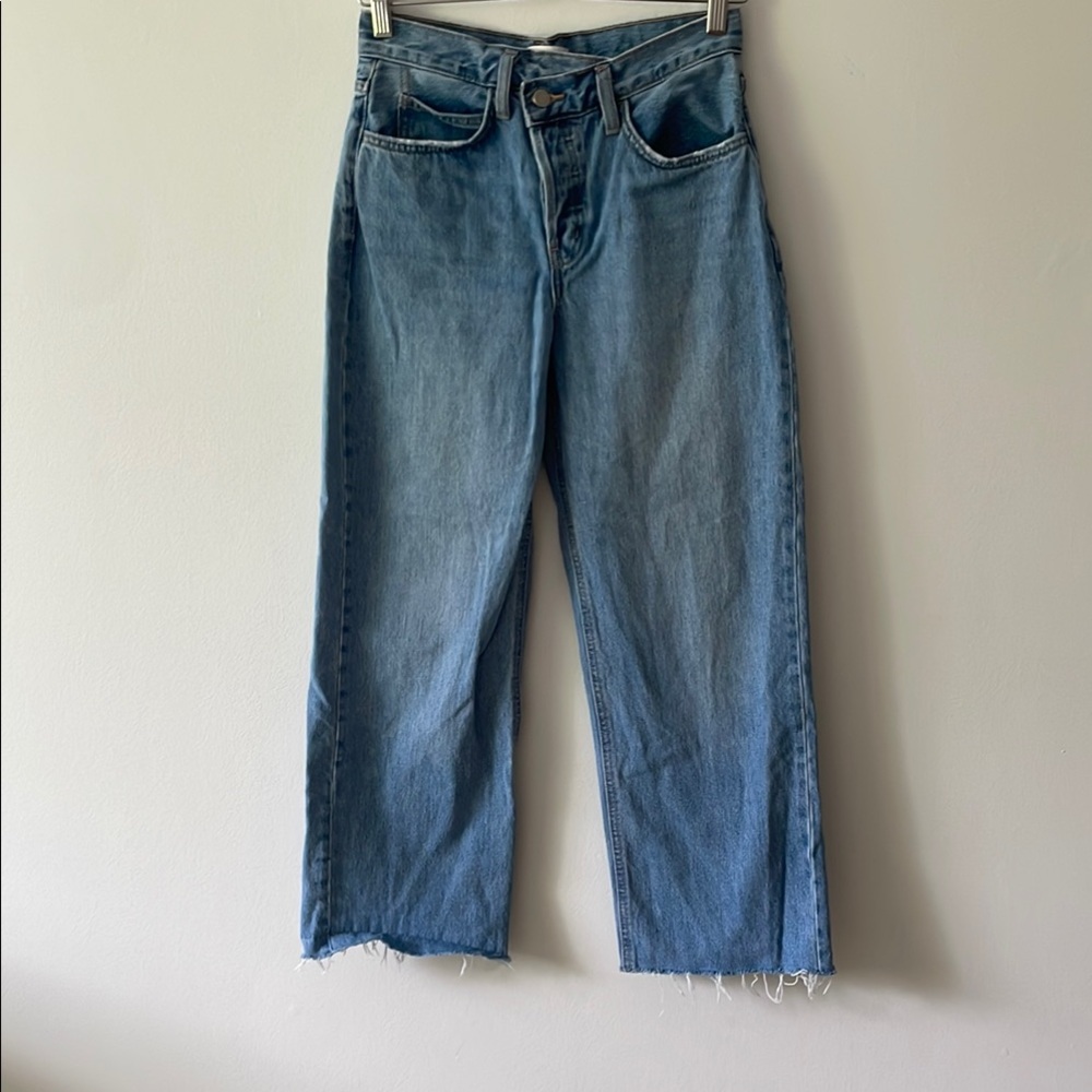 OAK + FORT Women's Straight Leg Jeans - Blue